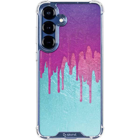 Paint Splatter Purple Galaxy S25 Clear Case